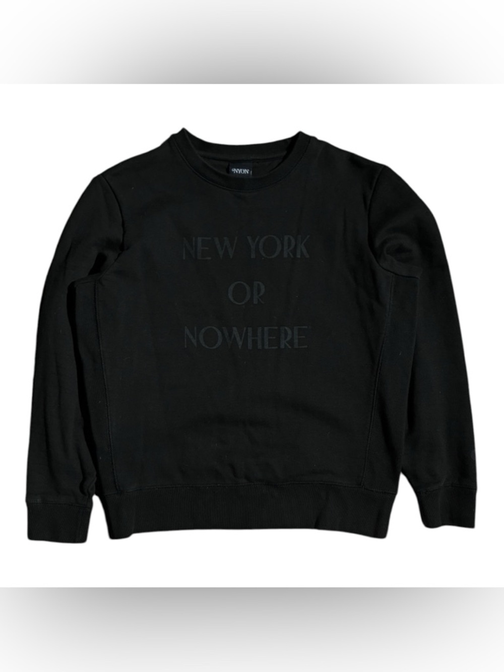 NYC Black Crewneck Sweatshirt with 'New York or Nowhere' Text
